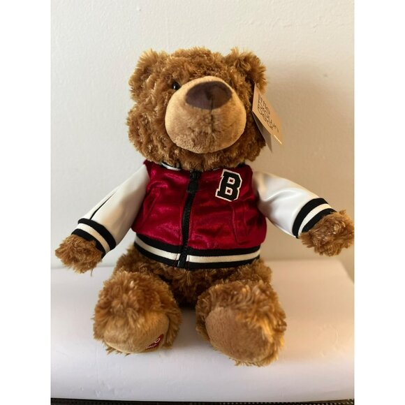 Gund Bloomingdale's Little Brown Bear Red White Varsity Jacket Plush Stuffed '17 - Picture 1 of 11